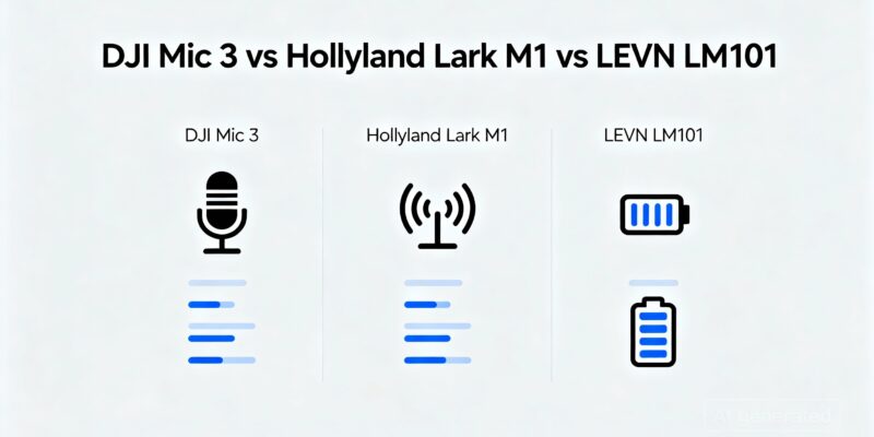 DJI Mic 3 vs Hollyland Lark M1 vs LEVN LM101