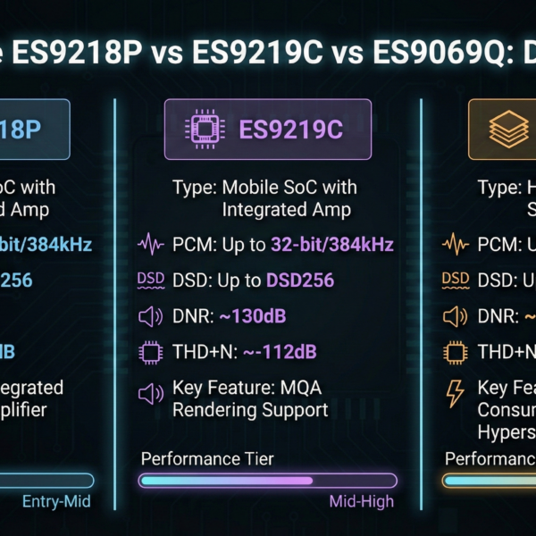 ESS Sabre ES9218P vs ES9219C vs ES9069Q DAC Specs