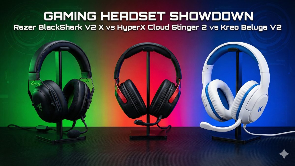 Razer BlackShark V2 X vs HyperX Cloud Stinger 2 vs Kreo Beluga V2