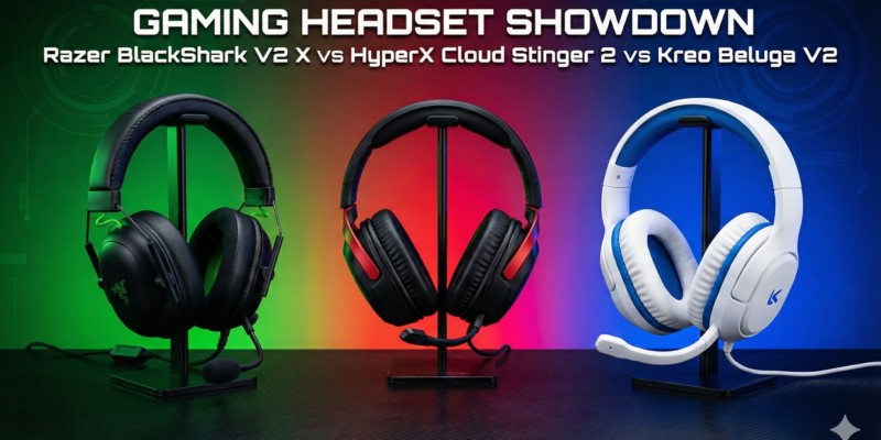 Razer BlackShark V2 X vs HyperX Cloud Stinger 2 vs Kreo Beluga V2