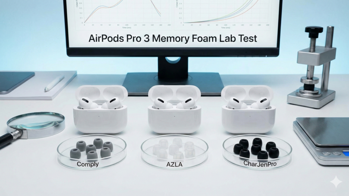AirPods Pro 3 Memory Foam Lab Test Comply vs. AZLA vs. CharJenPro